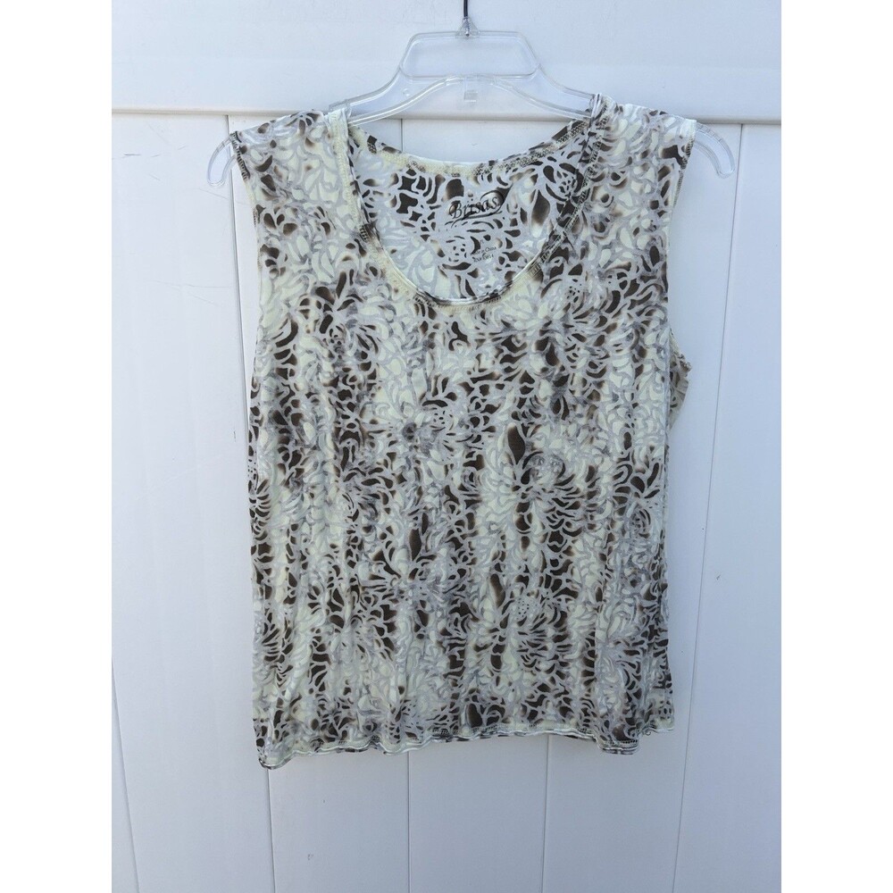 BRISAS Women’s Cotton Blend Sleeveless Tank Top Lightweight Floral Petite PL